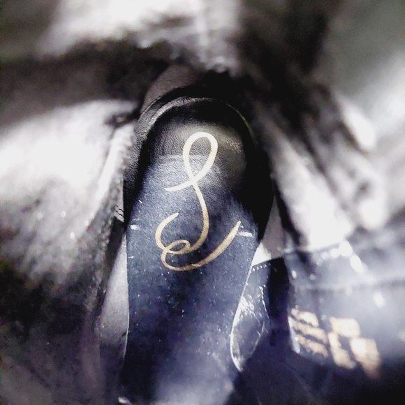 Sam Edelman Codie Black Suede Leather Block Heel Ankle Boots M372 - Picture 10 of 12